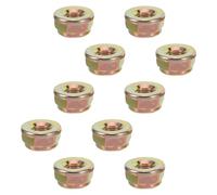 10pcs M10 G45 Counterclockwise Lock Nut for Brush Blade | Iron Fitting, Secure Left-hand Fastening, Workshop Bench Use, Garden Trimming Work, Silver Golden Finish