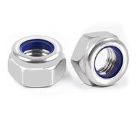 10Pcs M10 Nuts Nylock, Leryati Lock Nuts M10 Stainless Steel Hex A2 V2A Self Locking Nut, DIN985 Nylon Insert Kits Thread Nut Nyloc Hexagon nutstones