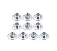 10pcs M10 x 25 x 1.8 mm Brad Hole Tee Nut Carbon Steel Round Base Screw-in T-Nut