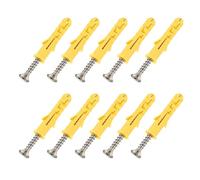 10Pcs M10x50mm Heavy Duty Masonry Brick Wall Fixing plug + Coach Screw Zinc Plated and Washer,Strong Nylon Wall Plug Steel Bolt KIt for Tv Bracket Aerial Mast Sky Dishes Shelves Mounting
