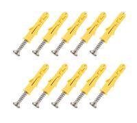 10Pcs M10x50mm Heavy Duty Masonry Screws + Wall Plugs, Brick Screws, Plasterboard Fixings for Tv Bracket Aerial Mast Sky Dishes Shelves Mounting