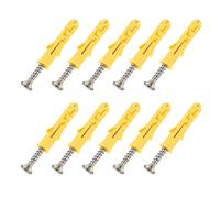 10Pcs M10x50mm Heavy Duty Masonry Wall Plug + Coach Screw Zinc Plated and Washer, Plasterboard Fixings for Tv Bracket Aerial Mast Sky Dishes Shelves Mounting