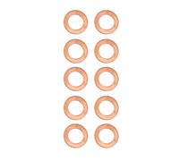 10Pcs M12 Copper Oil Drain Plug Washer Flat Sealing Gasket Ring Spacer - Durable High Temperature Resistance, Leak Proof Protection for Oil Change