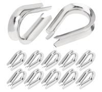 10Pcs M12 Wire Rope Thimbles 1/2", Stainless Steel Thimble for Diameter Cable Rigging, Clothesline, Rope Hardware Fittings