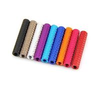 10pcs M2*15/16/20/22/23/25/27/30mm Aluminum Standoff Spacer Knurled Round Column Pillar Stud Fastener, Red, M2x25mm