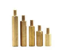 10Pcs M2.5 M3 M4 Copper Brass Pillars Standoff Circuit Spacer PCB Board Nut Screws Hex Round Single Cylinder Hexagon Pillar(30mm)