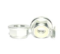 10pcs M2 .5 M3 M4 M5 M6 Colourful Aluminum Flange Nylon Lock Nut Hex Insert Locknut self-locking nuts for RC Model Parts(Silver,M3)