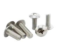 10pcs M2 .5 M3 M4 M5 M6 M8 304 A2-70 stainless steel JISB1111T Truss Head Large Flat Round Cross Screw Bolt L=3-80mm(50mm,M5 10pcs)