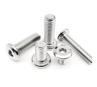 10pcs M2 .5 M3 M4 M5 M6 M8 304 Stainless Steel Large Flat Hex Hexagon Socket Head Connector Rivet Screw Bolt for Furniture Table Bed(6mm,10pcs M6)