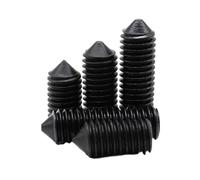 10pcs M2.5 M3 M4 M5 M6 M8 M10 Grade 12.9 Black Carbon Steel Hex Hexagon Socket Cone Point Grub Set Screw Tapered End Bolt(25mm X10pcs,M8)