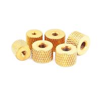 10pcs M2 M2.5 M3 M4 Brass Knurled Thumb Nut Hand Tighten Nuts Twist Cylindrical Knurl Copper Nut(M2-10pcs)