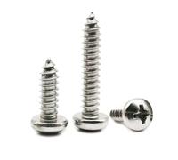 10pcs M2 M3 M3.5 M4 M5 M6 A2-70 304 Stainless Steel Lengthened Long Cross Pan Round Head Self Tapping Wood Screw(40mm,10pcs M5.5)