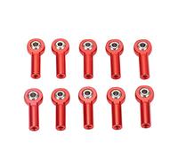 10PCS M3 26mm Aluminum Alloy RC Ball Joints Link Rod Ends, Universal Upgrade Parts for 1/10 1/8 Scale RC Cars Crawlers Trucks, Blue (Red)