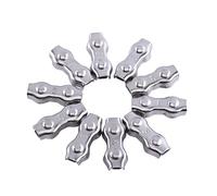 10Pcs M3 Duplex Clips Wire Rope Clips Stainless Steel Duplex Clamp 2-Post Wire Rope Clip Cable Clamp Sail Clamp
