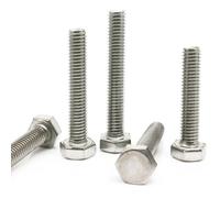10pcs M3 M4 M5 A2-70 304 Stainless Steel DIN933 External Hex Outer Hexagon Head Cap Screw Bolt Thread Length 6-200mm(6mm,10pcs M4)