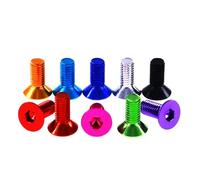 10Pcs M3 M4 M5 M6 Length 6/8/10/12/14/16/20/25mm Aluminum Flat Head Screw Hexagon Counterscrew,Red,M5x20mm
