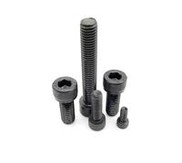 10pcs M3 M4 M5 M6 M8 304 A2 Stainless Steel Black grade 12.9 steel DIN912 Hexagon Hex Socket Head Cap Hex socket Bolt Screw L=5-100mm(12.9 class steel,50mm,M4)
