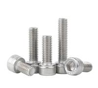 10Pcs M3 M4 M5 M6 M8 304 Stainless Steel Hexagon Hex Socket Head Cap Allen Bolt Screw L=5-150mm(12mm,M4)