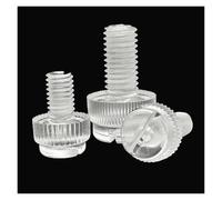 10pcs M3 M4 M5 M6 M8 Acrylic Clear Transparent Plastic Knurl Slotted Head Adjust Thumbscrew Hand Tighten Thumb Bolt Screw DIY(30mm,M6)