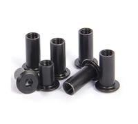 10pcs M3 M4 M5 M6 M8 Black Zin Plated Large Flat Hex Hexagon Socket Head Rivet Connector Insert Joint Sleeve Cap Butt Nut(M6x25mm x10pcs)
