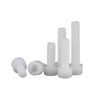 10pcs M3 M4 M5 M6 M8 Plastic Nylon Socket Cap Screws White Hex Head Allen Bolts Screw(M6x8mm)