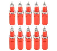 10Pcs M3 Terminal 4mm Banana Jack Socket Screw Panel Jack Terminal Plug Reliable Performance for Electronic Equipment (Red)