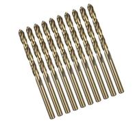 10Pcs M35 Cobalt Drill Bits,6mm/6.1mm/6.2mm/6.3mm/6.4mm/6.5mm High Speed Steel HSS Twist Dril-Bit Tool with Straight Shank for Drilling Hardened Metal, Stainless Steel, Cast Iron, Wood and Plastic(6.5