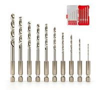 10Pcs M35 Cobalt Twist Drill Bit Set Compatible with Bosch Drill Bit Set & Ryobi Drill, Hex Shank Metal Drill Bits for Stainless Steel Hard Metal Wood Plastic, Durable Drilling Tool Kit