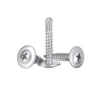 10pcs M4.2/M4.8 Stainless Steel Large Flat Head Dovetail Self-drilling Screws, M4.2x50mm