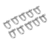 10pcs M4 D-Shape Shackle Screw Pin Anchor Shackle Heavy Duty Anchor Shackle D Ring Shackle Lock Hook for Camping Load-Bearing