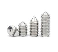 10pcs M4 M5 M6 304 Stainless Steel (A2-70) Slotted Head Cone Point Grub Set Screw Tapered End Headless Bolt(10mm x10p,M6)