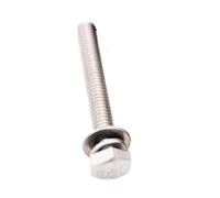 10pcs M4 M5 M6 M8 M10 M12 304 Stainless Steel External Hex Hexagon Head SEM Screw Flat Washer Spring Gasket Assemble Bolt(20mm,10pcs M4)