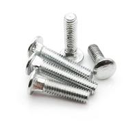 10pcs M4 M5 M6 M8 M10 M12 Carbon Steel GB12 DIN603 Shelf Desk Truss Round Head Square Neck Carriage Screw Coach Bolt(75mm,10pcs M4)