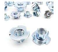 10Pcs M4 M5 M6 M8 M10 Thickened Steel Four Claws Speaker Nut Blind Pronged Insert T-Nut For Furniture Length=8-17mm(M8x16)