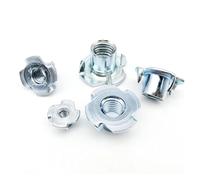 10pcs M4 M5 M6 M8 M10 Thickened Steel Four Claws Speaker Nut Blind Pronged Insert T-Nut for Wood Furniture(M8x10)