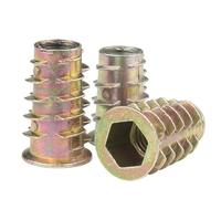 10Pcs M4 M5 M6 M8 M10 Zinc Alloy Thread Hexagon Hex Socket Head Embedded Wood Insert Nut Flanged Hex Drive Head Furniture Nuts(M8x20 (10pcs))