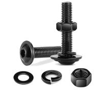 10Pcs M5 Bolts, M5 x 20mm Flanged Button Head Socket Cap Bolt Screws, Black Oxide 304 Stainless Steel Nuts and Bolts, Allen Screws, Flat & Lock Washers, Nuts and Bolts Assortment Kit by Wavanta