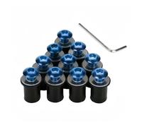 10PCS M5 Fairing Wind Screen Screw Bolt Kit Windshield Mounting Nut Bolt Compatible With YZF R15 R25 R125 R1 600R(10 pcs Blue)