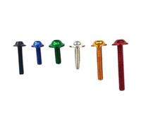 10pcs M5 M6 Colorful Aluminum Half Round Button Flange Head Screws with Washers - Inner Hex Socket Allen Bolts(M5x20,Black)