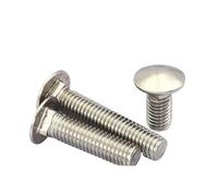 10PCS M5 M6 M8 M10 M12 A2 Stainless Steel Mushroom Bolts Carriage Cup Head Square Neck Bolts(75mm,M8)