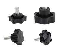 10pcs M5 M6 M8 Plastic Handle Screw Plum Hand Tighten Screw Star-Shaped Tightening Nuts Bakelite Carbon Steel Knob(M6x16 D32)