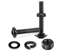 10Pcs M5 x 40mm Bolt Flanged Button Head Socket Cap Bolt Screws, Black Oxide 304 Stainless Steel Nuts and Bolts, Allen Screws, Flat & Lock Washers, Nuts and Bolts Assortment Kit by Wavanta