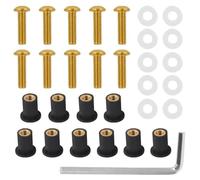10Pcs M5X15mm Windshield Windscreen Bolts Fairing Screw Nut Fastener For Suzuki For GSX-R600 750 1000(Gold)