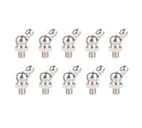 10Pcs M6*1 Grease Nipples, Hydraulic Grease Fittings with 45-Degree Angles, Stainless Steel Grease Nipple for Grease Gun