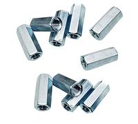 10pcs M6-1 x 18mm Long Rod Nut Hex Coupling Nuts, Zinc Plated Bolt Extender Female Thread Straight Fitting, Hex Rod Threaded Bar Nut