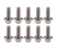 10Pcs M6 Flange Screw, Flanged Hex Head Bolts Fully Threaded Stainless Steel External Flange Hex Drive Screws Washer Head Bolts Fastener for Door Handle, Faucet, Light Fixture (M6*16)