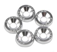 10pcs M6 Gasket Screw Set for Motorcycle License Plate Frame| Battery Guard and Fender| Iron Aluminum Washers with Enhanced Sealing| Purple Green Silver Gold Black Red Blue(silver)