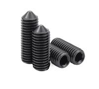 10pcs M6 M8 M10 10-24 1/4-20 Black 12.9 Steel Hexagon Socket Tapered Grub Headless Bolt Cone Point Set Screw(Bronze)