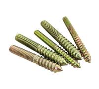10Pcs M6 M8 M10 Hanger Bolt Wood To Metal Dowels Double Ended Furniture Fixing Self Tapping Screws Wood Thread Stud(M6X35)