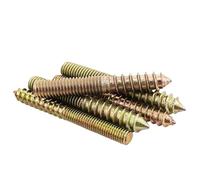 10Pcs M6 M8 M10 Hanger Bolt Wood to Metal Dowels Double Ended Furniture Fixing Self Tapping Screws Wood Thread Stud(M6X60)